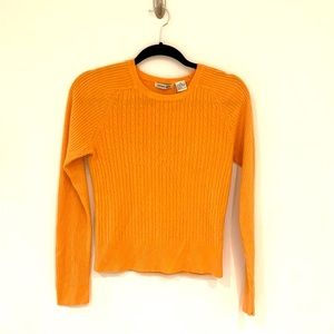 Bright orange vintage cable knit sweater